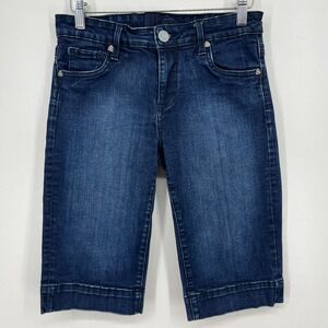 Kut From‎ The Kloth Denim Bermuda Shorts Women's Size 4 Blue Dark Wash Zip Fly